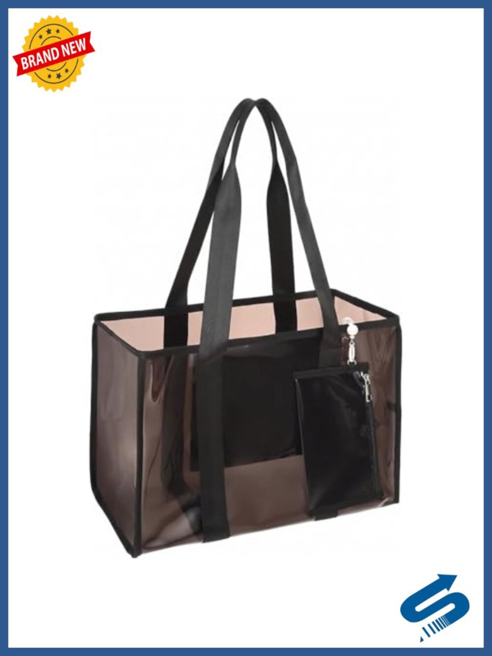 Large Jelly Tote Bag, Waterproof Beach Bag with Detachable Bow & Touchscreen